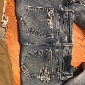 Miss Me Blue Boot Cut Jeans with Embellishments